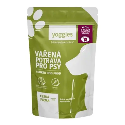 650g Yoggies Vařená potrava pro psy – krůtí a králičí maso s dýňovými semínky