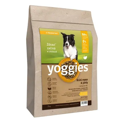 2kg Yoggies Krůtí maso&jáhly, granule lisované za studena s probiotiky