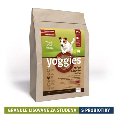 2kg Yoggies Kuřecí&hovězí maso, minigranule lisované za studena s probiotiky