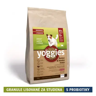 10kg Yoggies Kuřecí&hovězí maso, minigranule lisované za studena s probiotiky