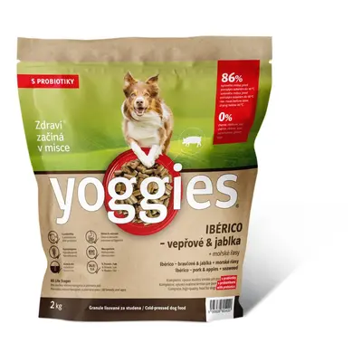 2kg Yoggies Ibérico vepřové maso s jablky, granule lisované za studena s probiotiky