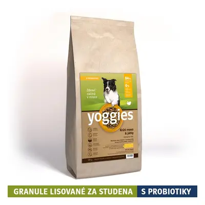 20kg Yoggies Krůtí maso&jáhly, granule lisované za studena s probiotiky