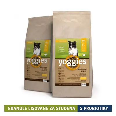 30kg Yoggies Krůtí maso&jáhly, granule lisované za studena s probiotiky