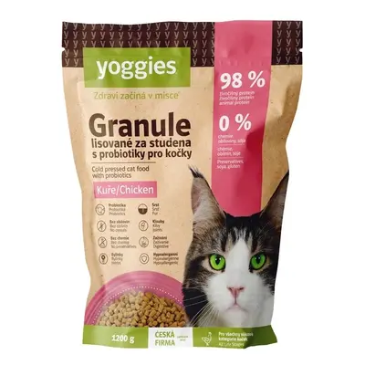 1,2kg Yoggies Granule pro kočky s kuřecím masem, lisované za studena s probiotiky