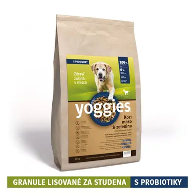 10kg Yoggies Kozí maso&zelenina, hypoalergenní granule lisované za studena s probiotiky