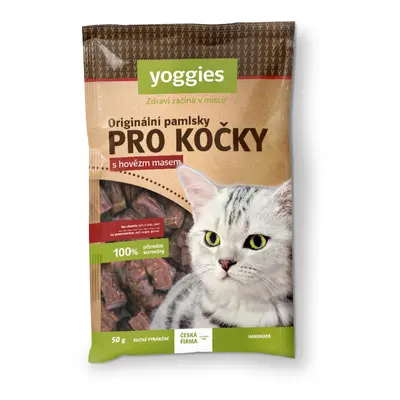 Yoggies Originální pamlsky s hovězím masem pro kočky 50 g