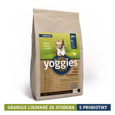 5kg Yoggies Kozí maso&zelenina, hypoalergenní minigranule lisované za studena s probiotiky