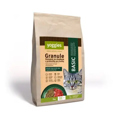 5kg Yoggies Cat "Basic" granule pro kočky, lisované za studena s probiotiky