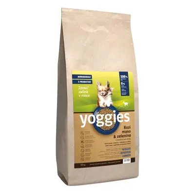 15kg Yoggies Kozí maso&zelenina, hypoalergenní minigranule lisované za studena s probiotiky