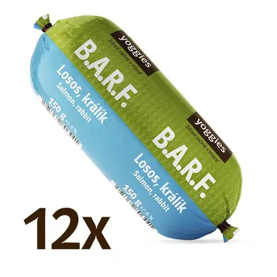 1800 g (12x150g) Yoggies B.A.R.F. Losos a králík s probiotiky