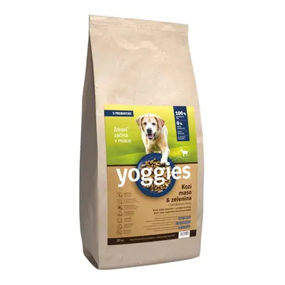 20kg Yoggies Kozí maso&zelenina, hypoalergenní granule lisované za studena s probiotiky