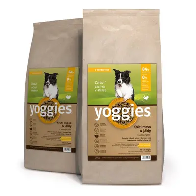 30kg Yoggies Krůtí maso&jáhly, granule lisované za studena s probiotiky