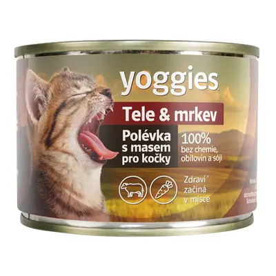 185g Yoggies Polévka pro kočky – Tele & mrkev