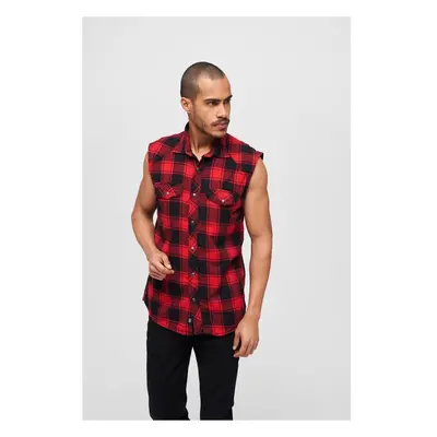 Brandit Checkshirt Sleeveless red/black