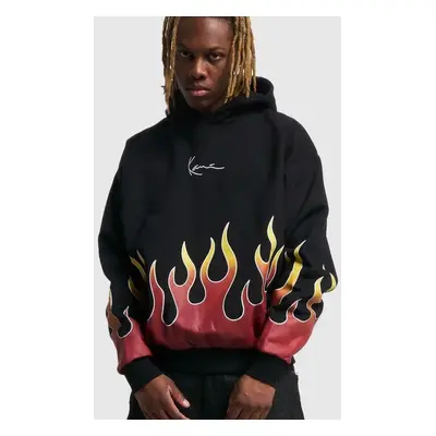 Mikina Karl Kani Small Signature Flame Os Hoodie black