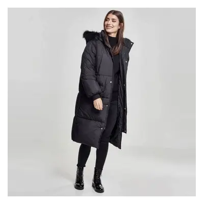 Urban Classics Ladies Oversize Faux Fur Puffer Coat blk/blk