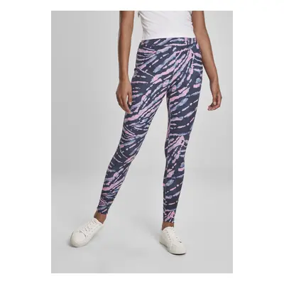 Urban Classics Ladies High Waist Tie Dye Leggings darkshadow/pink