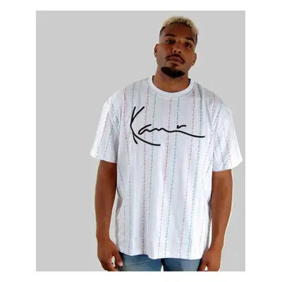 Tričko Karl Kani Signature Logo Pinstripe Tee white