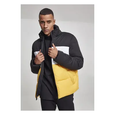 Urban Classics 3-Tone Boxy Puffer Jacket blk/chromeyellow/wht