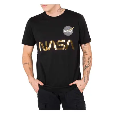 Pánské tričko alpha industries NASA Reflective T-Shirt Black