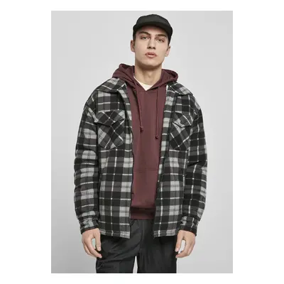 Urban Classics Plaid Teddy Lined Shirt Jacket black/white