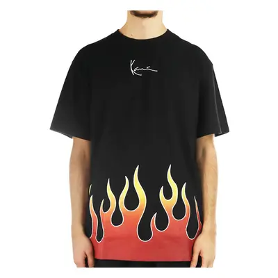 Tričko Karl Kani Small Signature Flame Tee Black