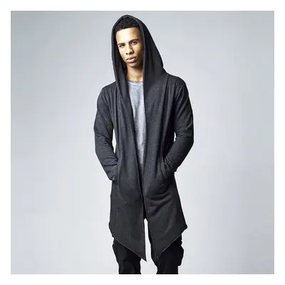 Urban Classics Long Hooded Open Edge Cardigan charcoal