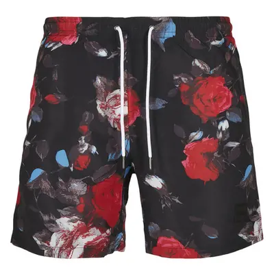 Urban Classics Pattern Swim Shorts black rose aop