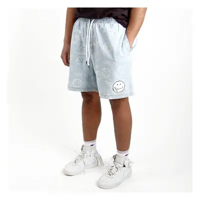 Kraťasy Karl Kani Signature Smiley Denim Resort Shorts bleached blue