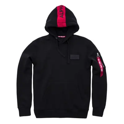 Pánská mikina Alpha Industries Red Stripe Hoody Black