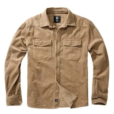 Brandit Corduroy Classic Shirt Long Sleeve camel