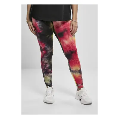 Urban Classics Ladies Tie Dye High Waist Leggings darkpink/black