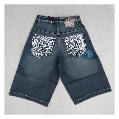 Vokal Flowers Denim Bermuda Dark Grey