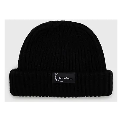 Zimní čepice karl kani Woven Signature Essential Fisherman Beanie black