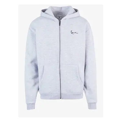 Mikina karl kani chest signature essential zip hoodie Grey