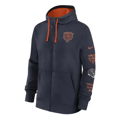 Nike Men's NFL Feece Hoodie Chicago Bears Marine/University Orange