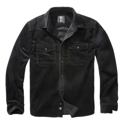 Brandit Corduroy Classic Shirt Long Sleeve black