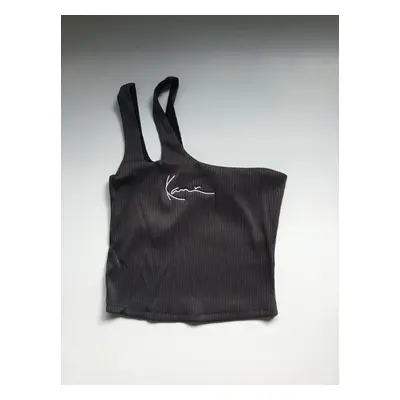 WMNS Top Karl Kani Small Signature One Shoulder Top Bi-Color Rib black/anthracite