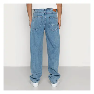 Nohavice Karl Kani Small Signature Baggy Five Pocket Deni rinse blue