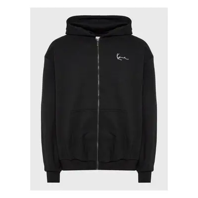 Mikina karl kani chest signature essential zip hoodie Black