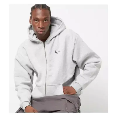 Mikina Karl Kani Chest Signature Essential OverSized Zip Hoodie Ash Grey