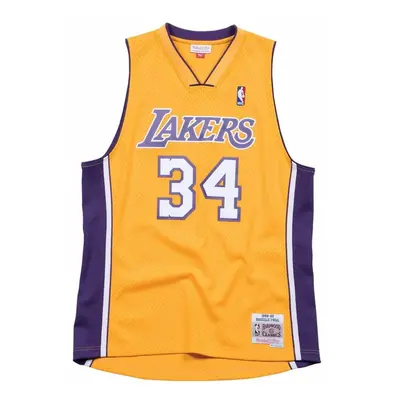 Mitchell & Ness Los Angeles Lakers #34 Shaquille O'Neal yellow Swingman Jersey (SMJYGS18179)