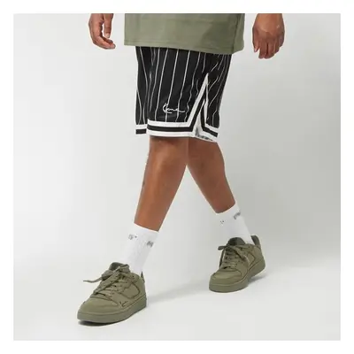 Small Signature Pinstripe Mesh Shorts black/white