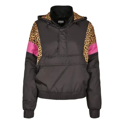 Urban Classics Ladies AOP Mixed Pull Over Jacket black/leo