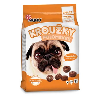 Akinu Poloměkké kroužky pamlsek pro psy 500 g