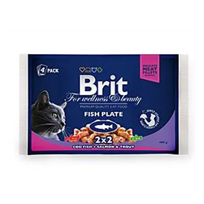 Brit Premium Cat kapsa Fish Plate 400g (4x100g)