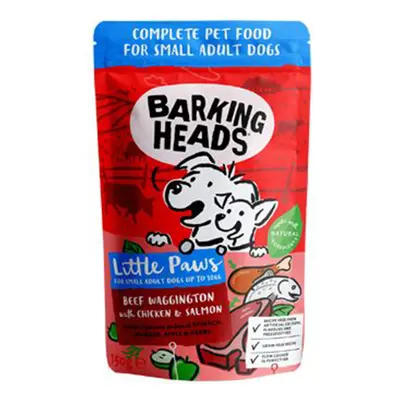 BARKING HEADS Litt.Paws Beef+Chick+Salm kapsička 150g