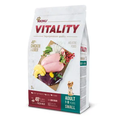 Akinu VITALITY Kuřecí & játrové granule krmivo pro psy malých plemen 3 kg