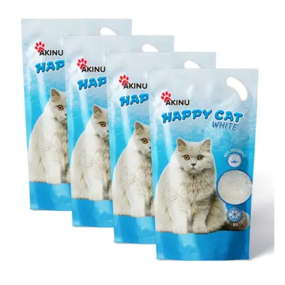 Akinu HAPPY CAT Silika gel bílý stelivo pro kočky 3,6 l MTP 4 ks