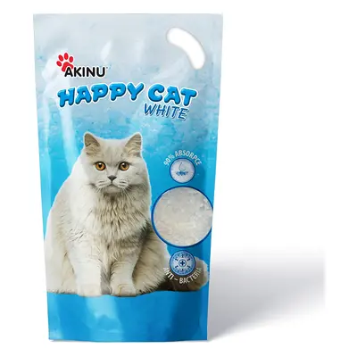 Akinu HAPPY CAT Silika gel bílý stelivo pro kočky 3,6 l